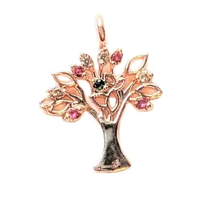CZ Rose Gold Tree of Life Pendant
