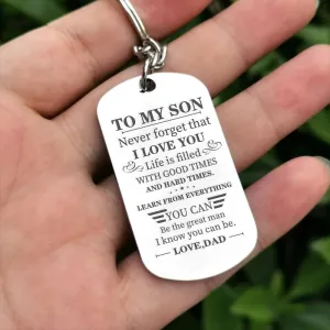 Dad to Son -  Learn from Everything -  Keychain