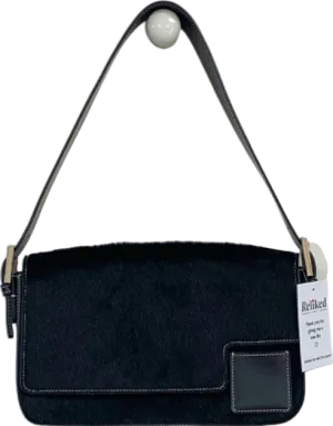 Dara Hamarneh Black Calf Leather Bagutte Shoulder Bag