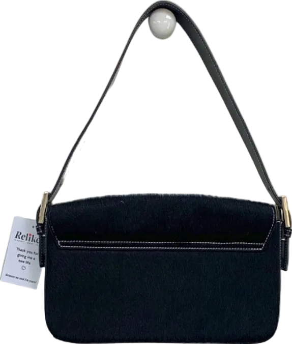 Dara Hamarneh Black Calf Leather Bagutte Shoulder Bag