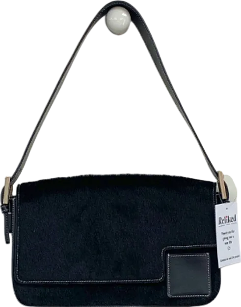 Dara Hamarneh Black Calf Leather Bagutte Shoulder Bag