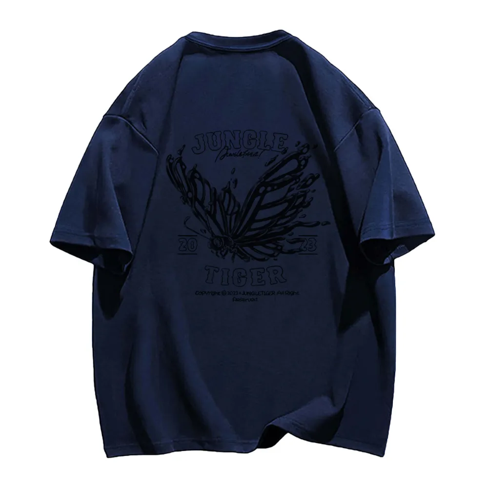 Dark Skeleton Butterfly Solid Color T-Shirt