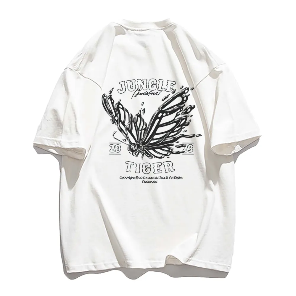 Dark Skeleton Butterfly Solid Color T-Shirt