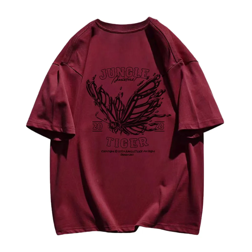 Dark Skeleton Butterfly Solid Color T-Shirt