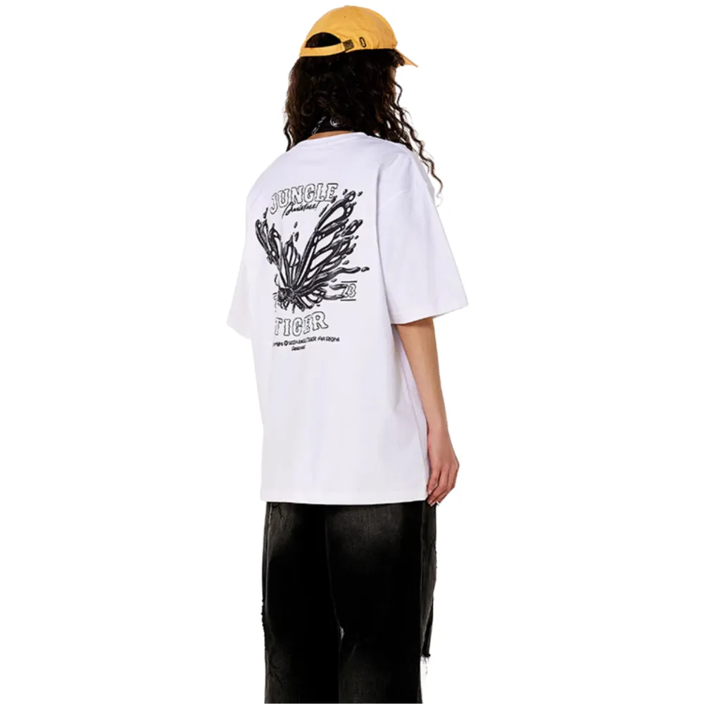 Dark Skeleton Butterfly Solid Color T-Shirt