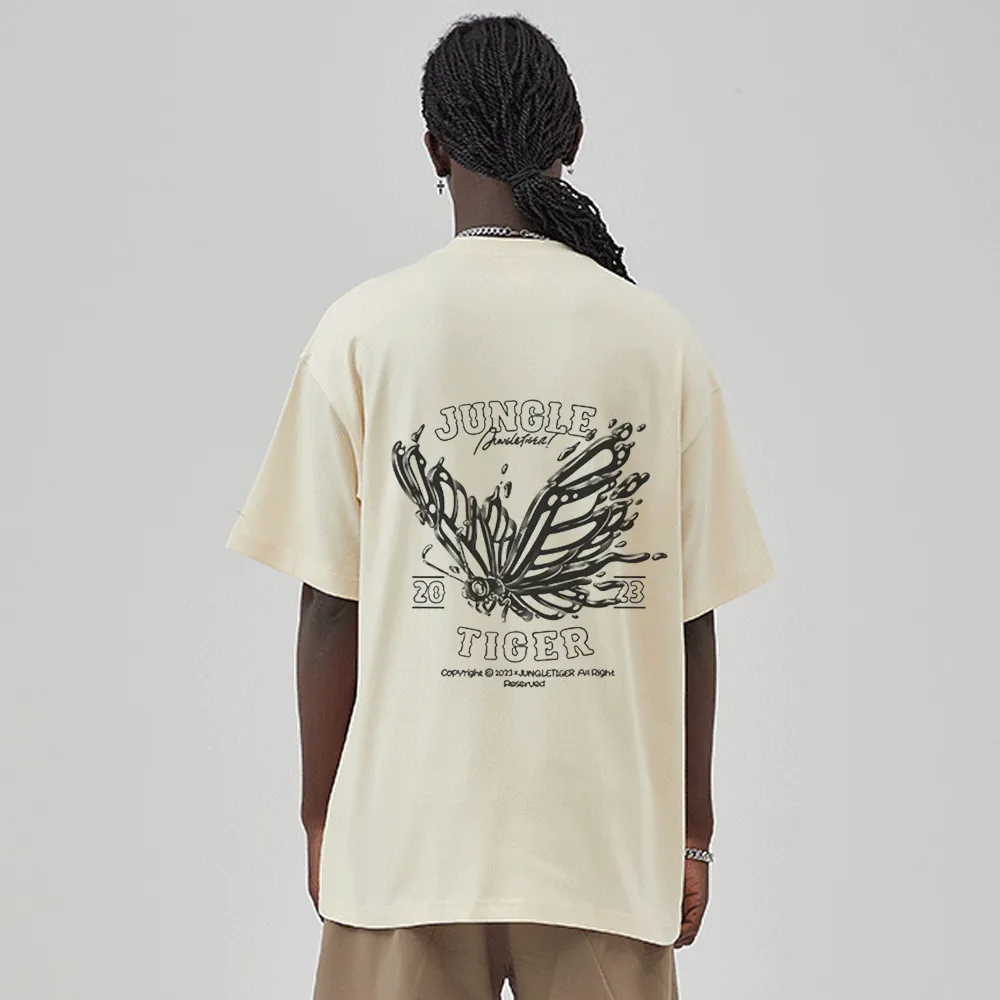 Dark Skeleton Butterfly Solid Color T-Shirt