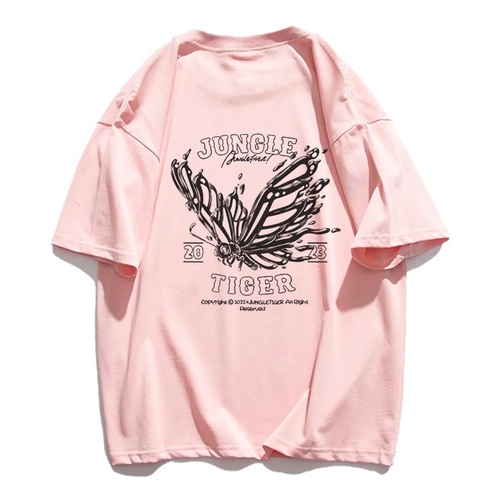 Dark Skeleton Butterfly Solid Color T-Shirt