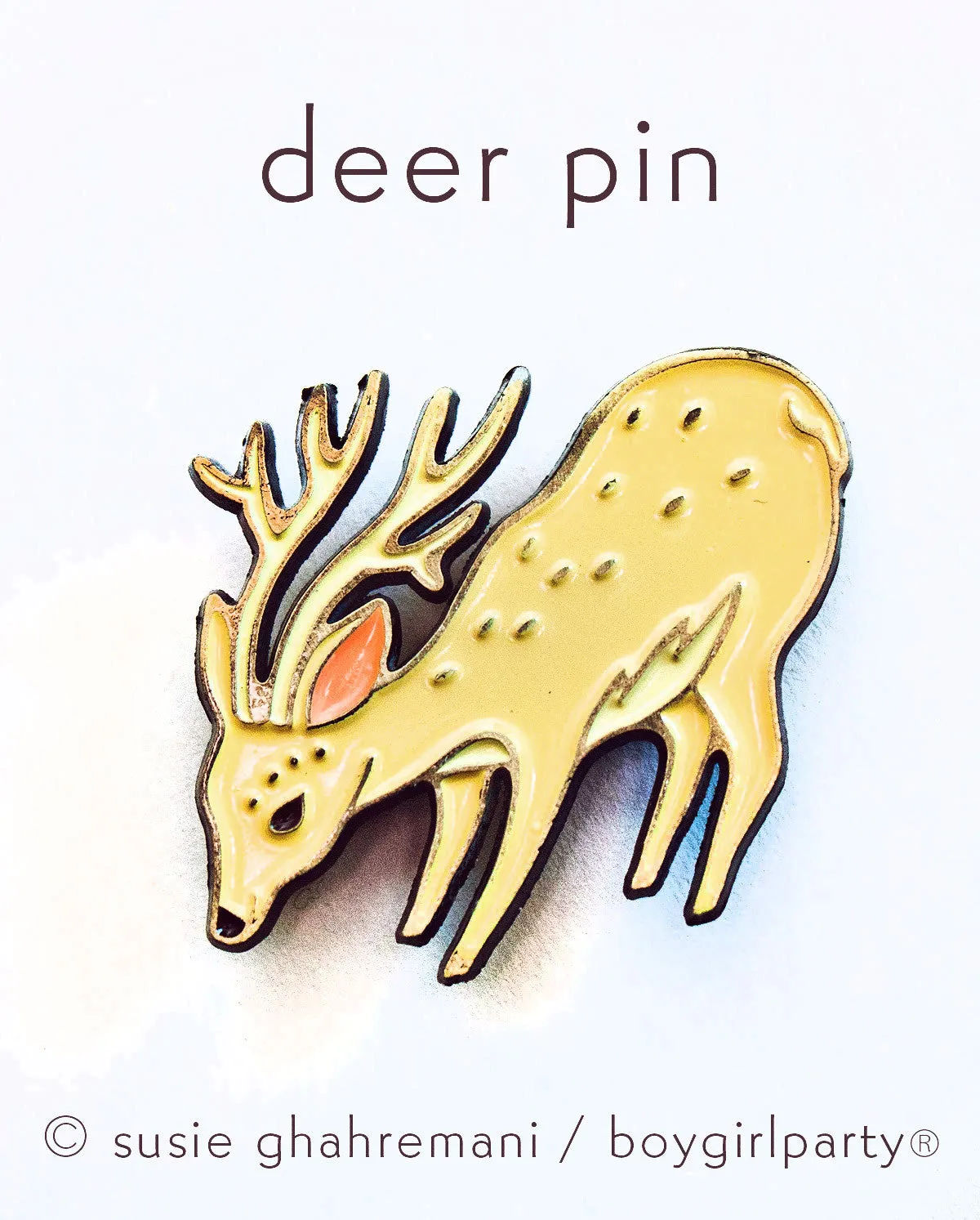 Deer Pin Deer Enamel Pin Reindeer Pin Stag Pin by boygirlparty