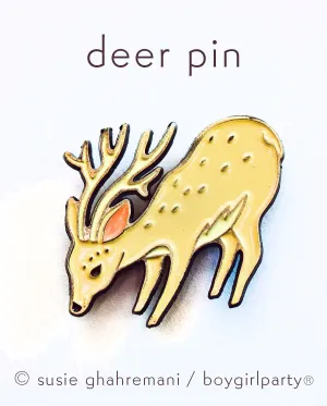 Deer Pin Deer Enamel Pin Reindeer Pin Stag Pin by boygirlparty