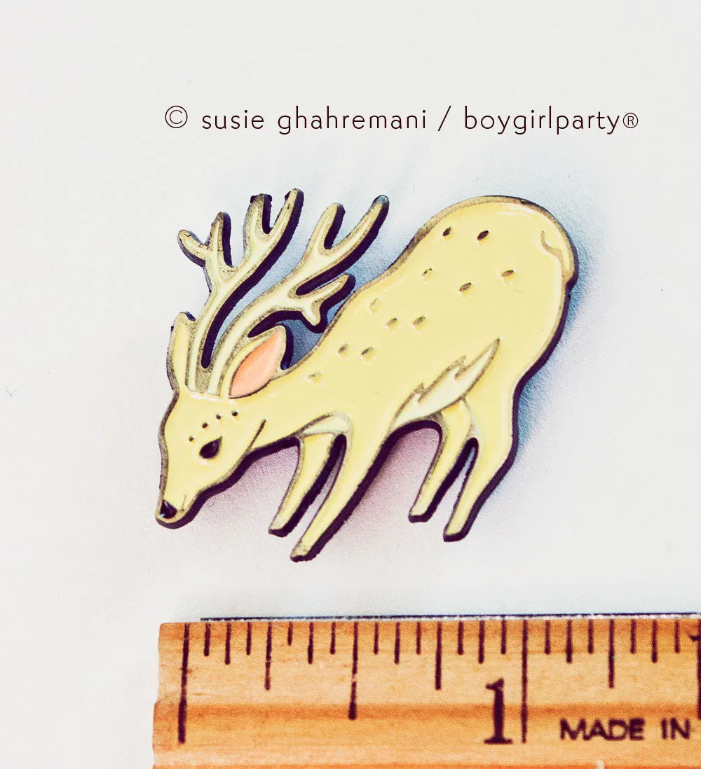 Deer Pin Deer Enamel Pin Reindeer Pin Stag Pin by boygirlparty