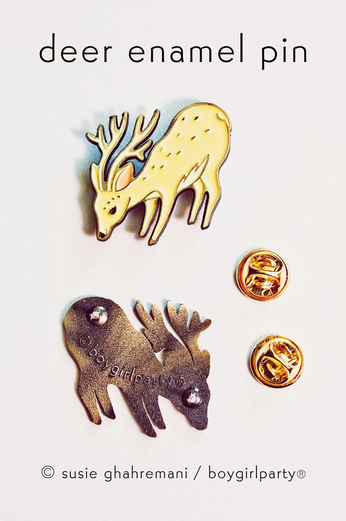 Deer Pin Deer Enamel Pin Reindeer Pin Stag Pin by boygirlparty
