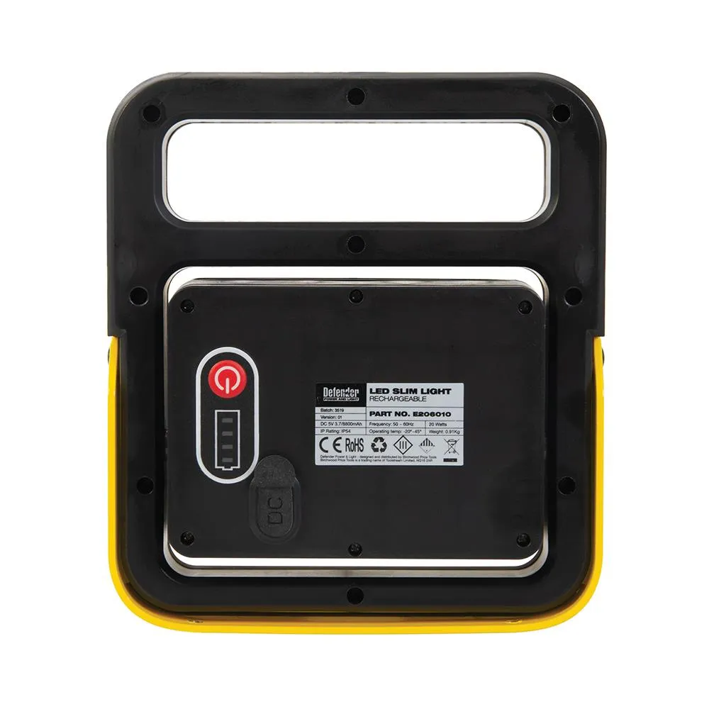 Defender Slimline LED Light Rechargeable 240V 20W E206010