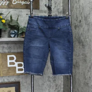 DG2 Womens Classic Stretch Pull-On Bermuda Short 724452-Petite Dark Blue PM