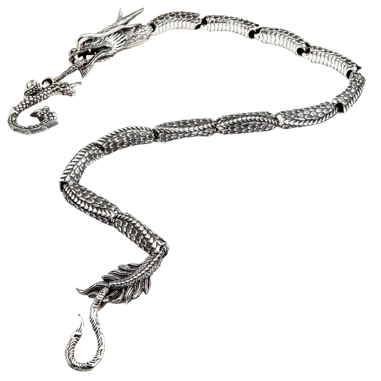 Diamond Eyes Dragon Sterling Silver Wallet Chain