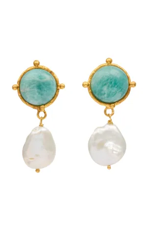 Diane Gold Earrings Amazonite