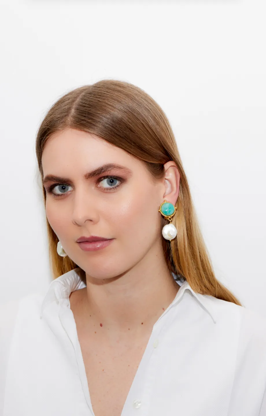 Diane Gold Earrings Amazonite