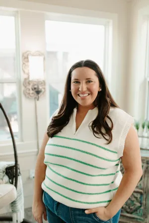 DOORBUSTER: Lucky You Stripe Top - Green