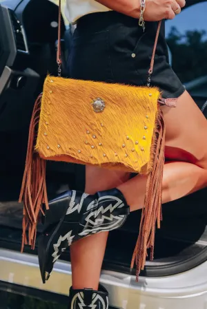 Down South Mustard Leather Clutch/Crossbody