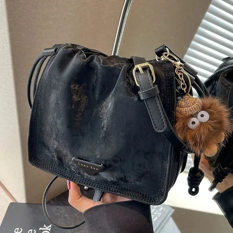 Drawstring Bucket Shoulder Bag
