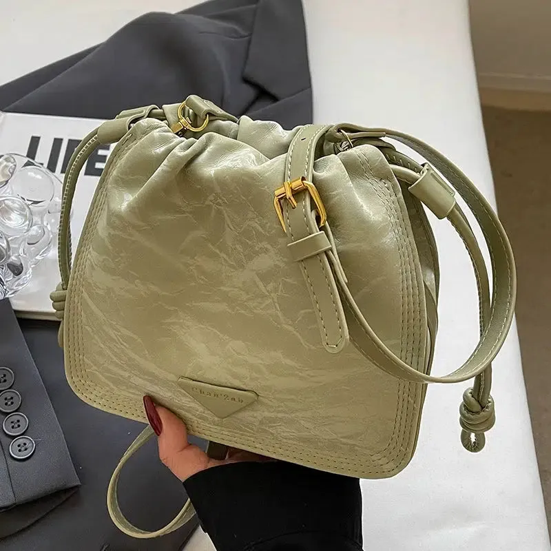Drawstring Bucket Shoulder Bag
