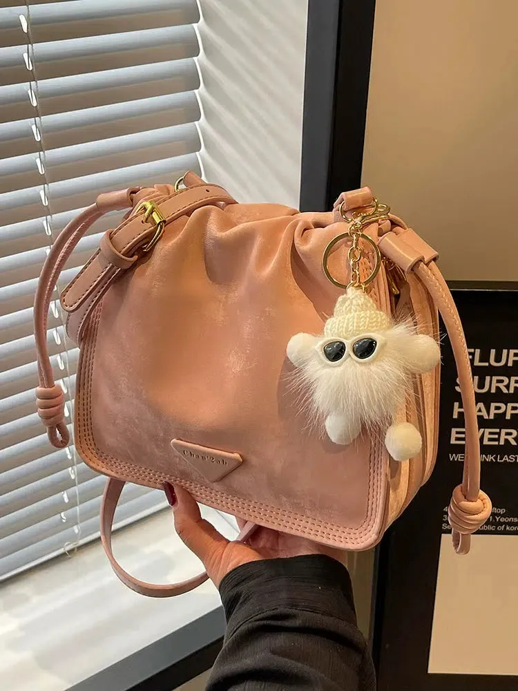 Drawstring Bucket Shoulder Bag