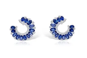 Earrings 18kt Gold Look-At-Me Sapphire & Diamonds
