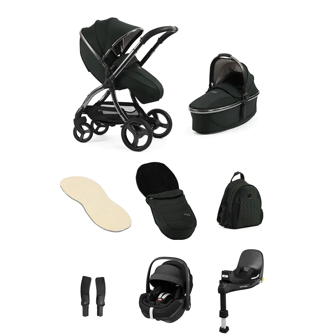 egg3 Luxury Bundle with Maxi-Cosi Pebble 360 Pro Car Seat   Base