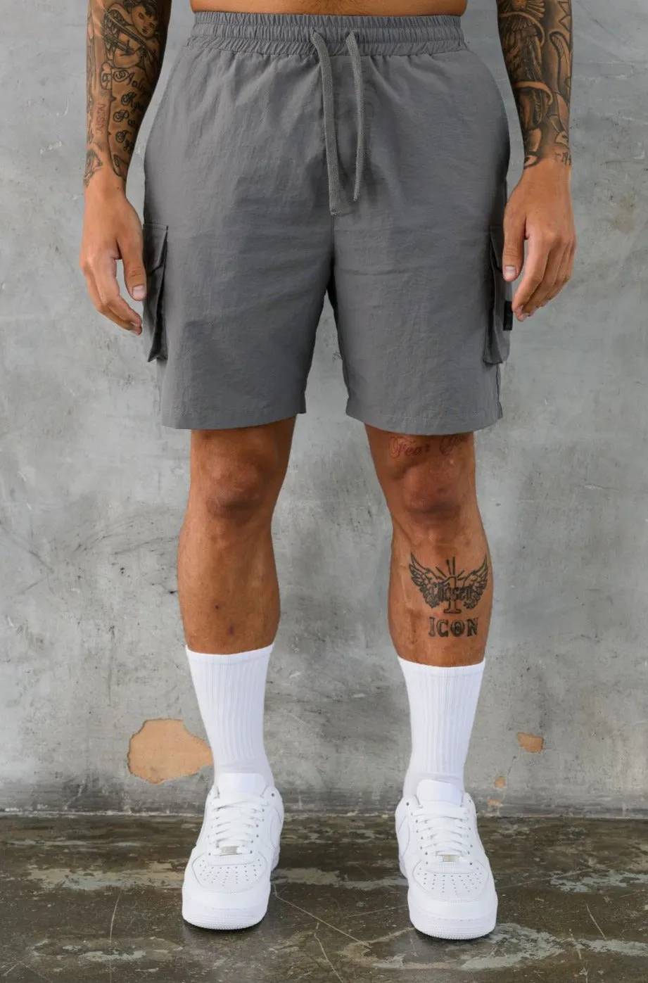 ELITE UTILITY CARGO SHORTS - MID GREY