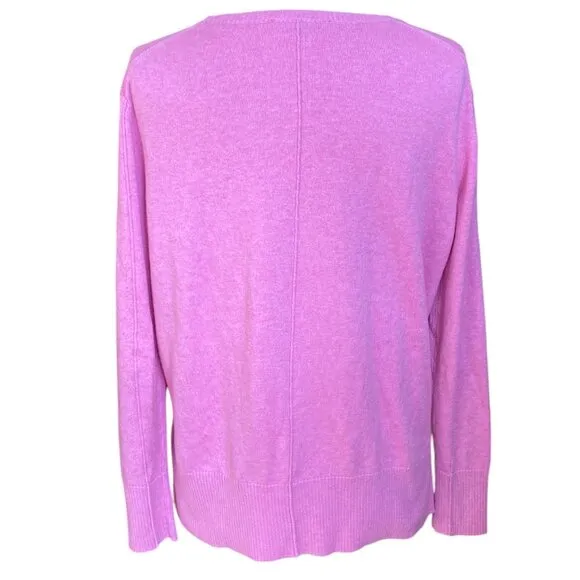 Elliott Lauren Cashmere Cotton Sweater Barbie Pink Work Quiet Luxury Old Money-M