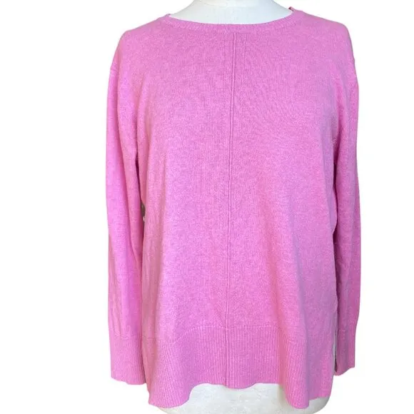Elliott Lauren Cashmere Cotton Sweater Barbie Pink Work Quiet Luxury Old Money-M
