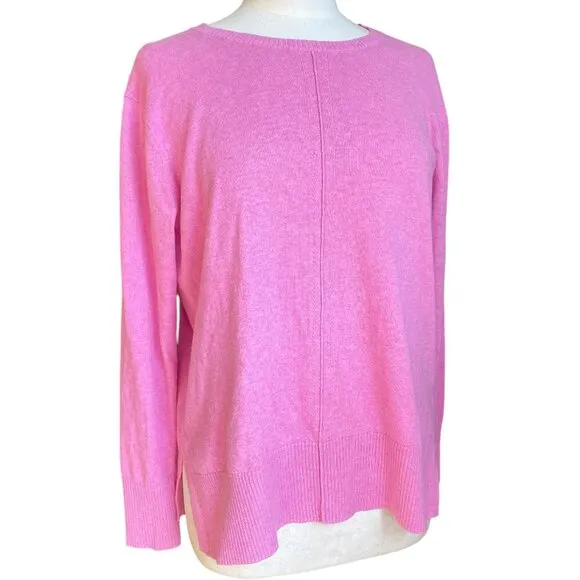Elliott Lauren Cashmere Cotton Sweater Barbie Pink Work Quiet Luxury Old Money-M