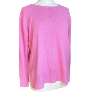 Elliott Lauren Cashmere Cotton Sweater Barbie Pink Work Quiet Luxury Old Money-M