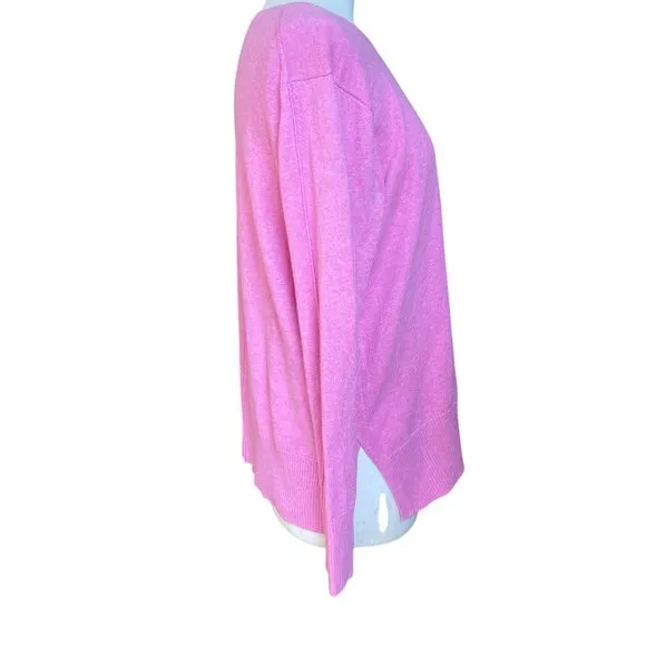 Elliott Lauren Cashmere Cotton Sweater Barbie Pink Work Quiet Luxury Old Money-M