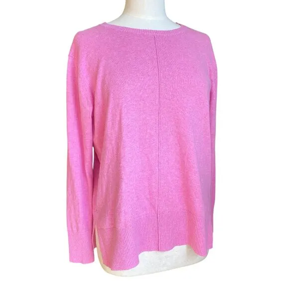 Elliott Lauren Cashmere Cotton Sweater Barbie Pink Work Quiet Luxury Old Money-M