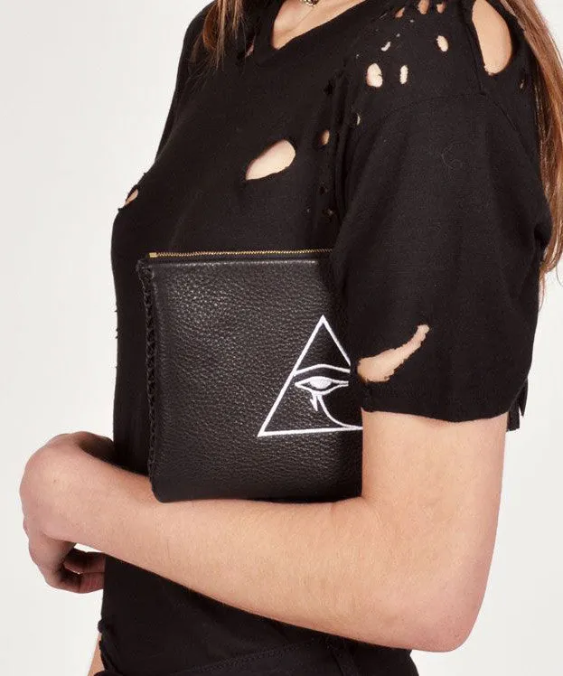 Embroidered Eye of Horus Pouch
