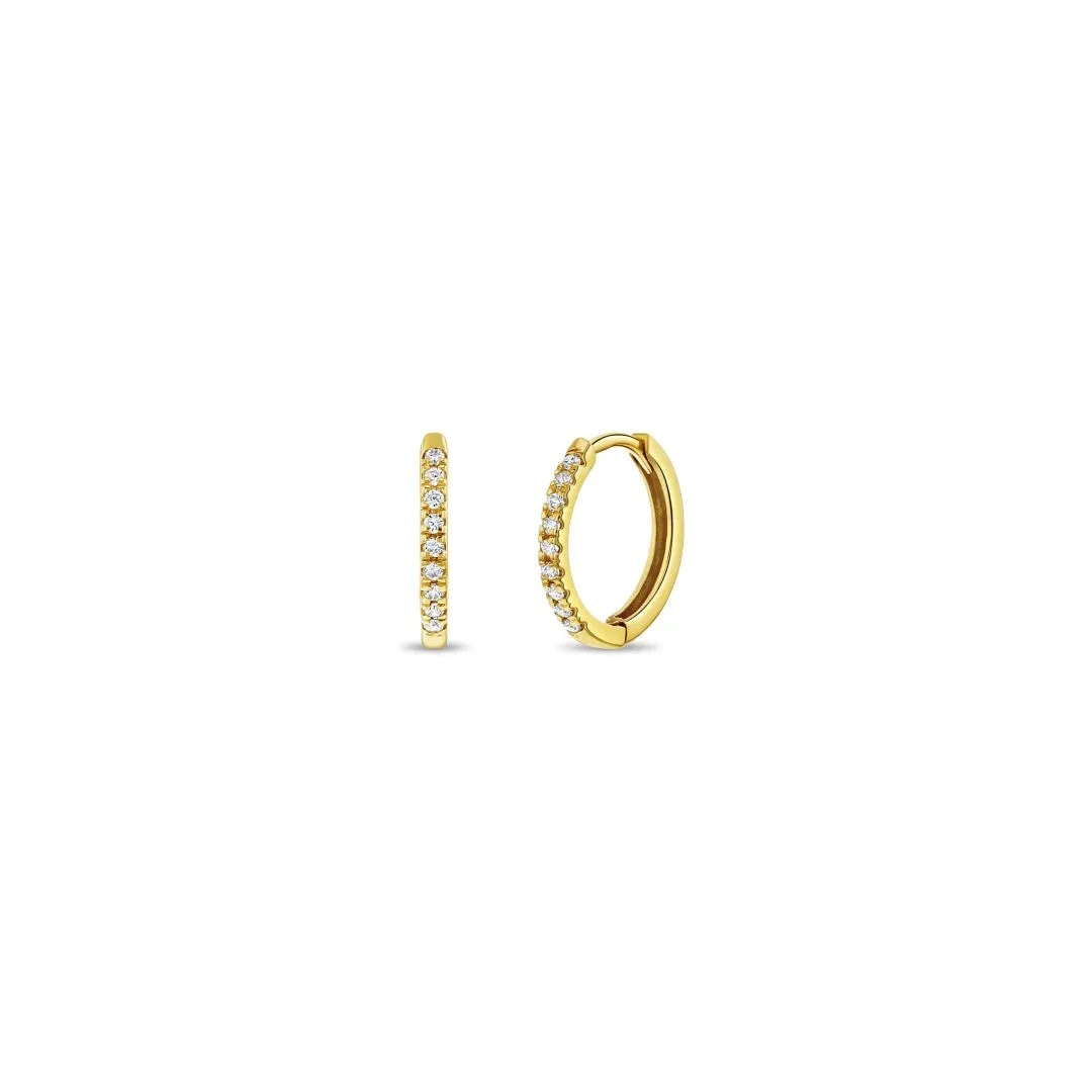 Encrusted Cubic Zirconia Little Girl's Hoop Earrings