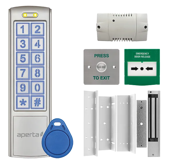 ESP EZT3K Aperta Single Internal Door Silver Proximity Keypad Kit c/w Flush Exit Button