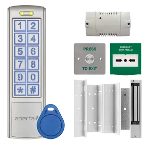 ESP EZT3K Aperta Single Internal Door Silver Proximity Keypad Kit c/w Flush Exit Button