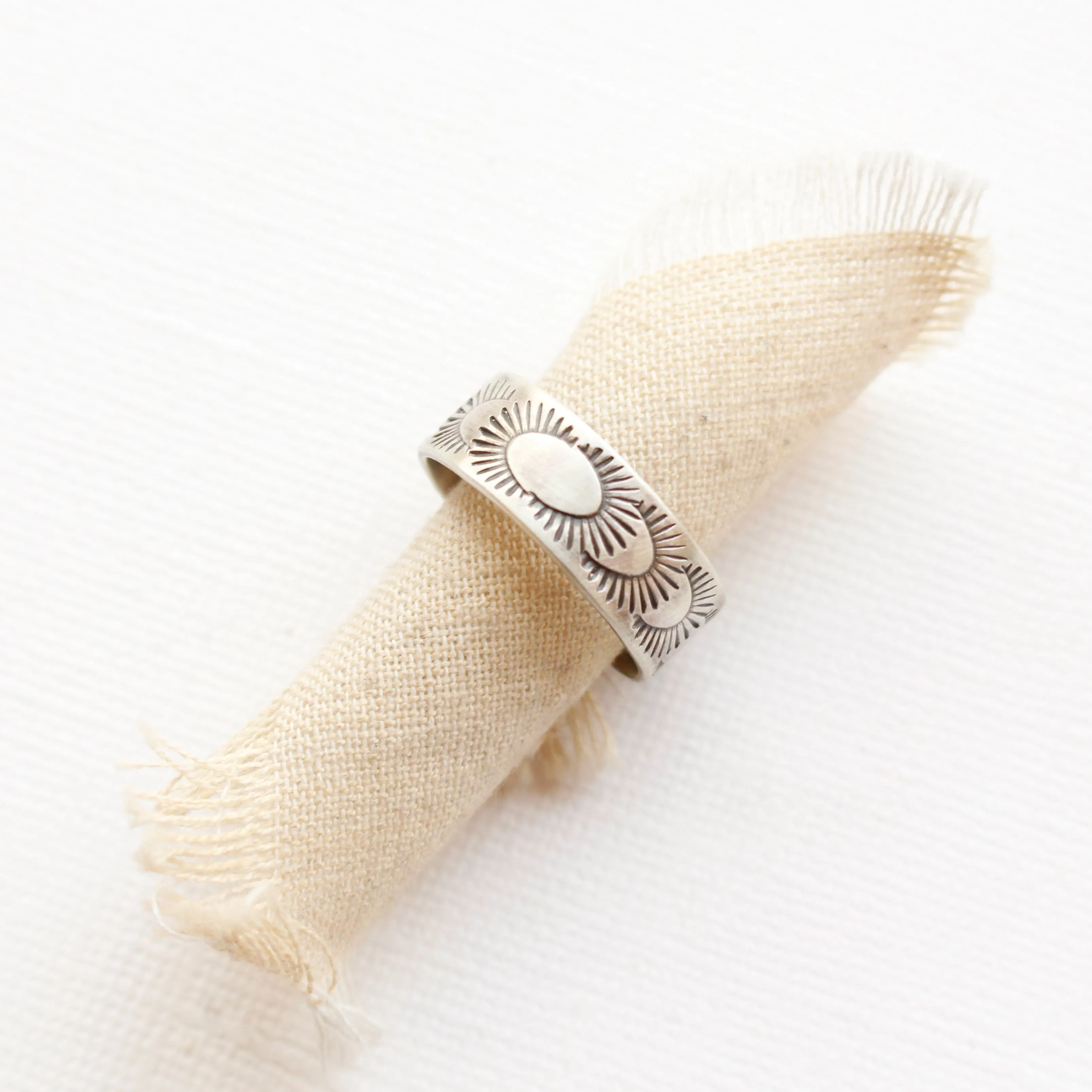 Ever Expanding Hand Stamped Silver Ring