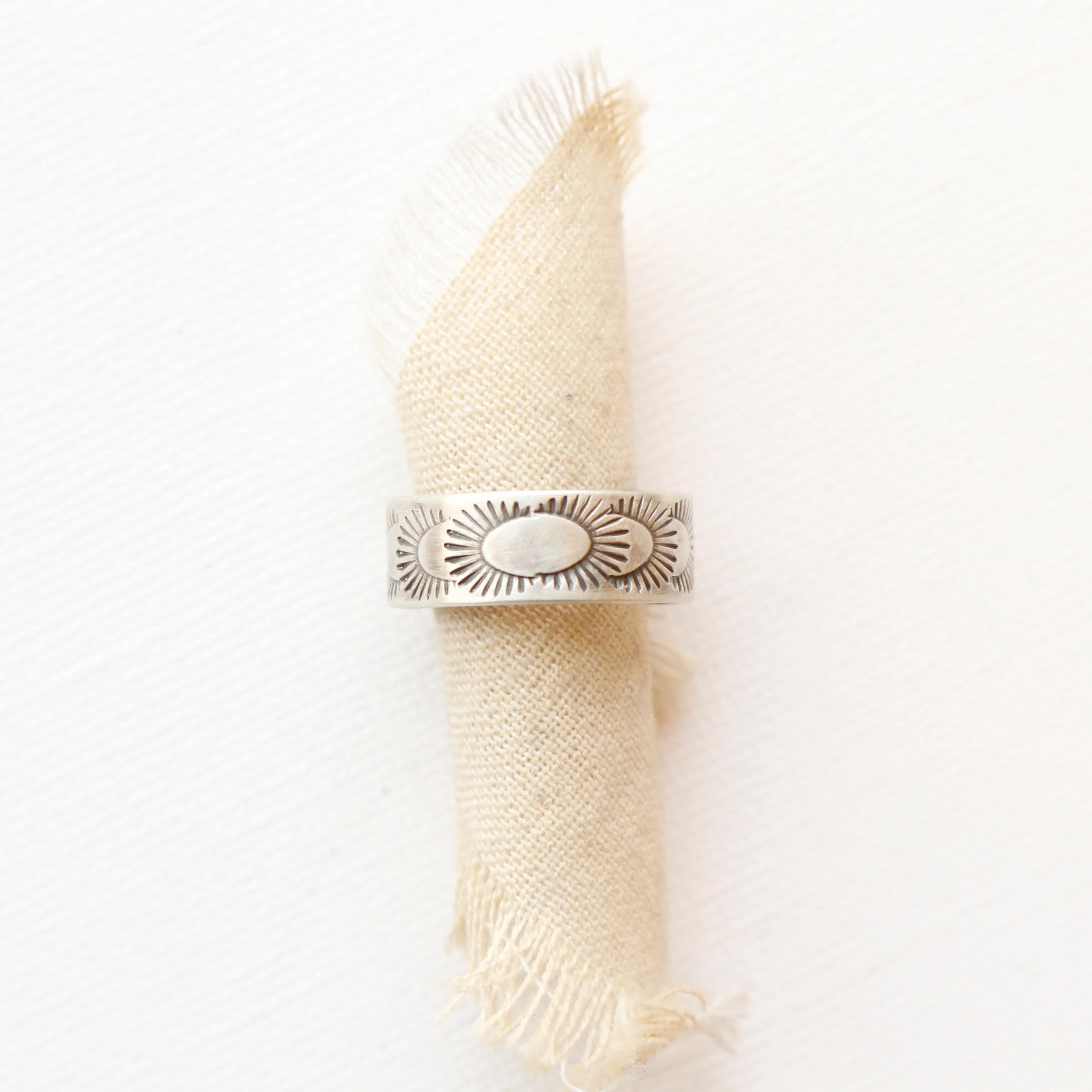 Ever Expanding Hand Stamped Silver Ring