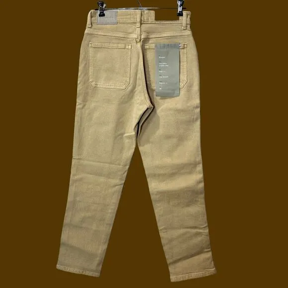 Everlane The Utility Cheeky Jean Tan Organic Cotton Ridged Denim Women's 26 NWT