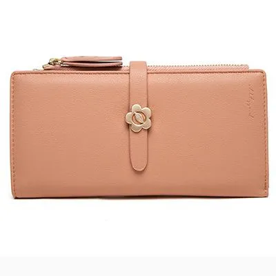 Extended Flower Buckle Half-fold Wallet
