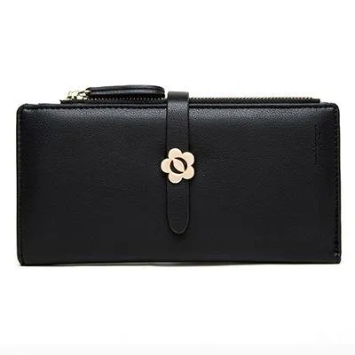 Extended Flower Buckle Half-fold Wallet