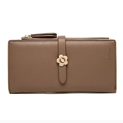 Extended Flower Buckle Half-fold Wallet