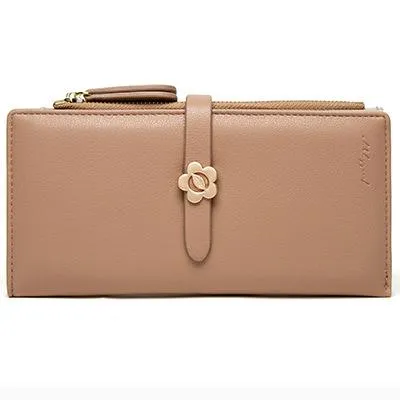 Extended Flower Buckle Half-fold Wallet