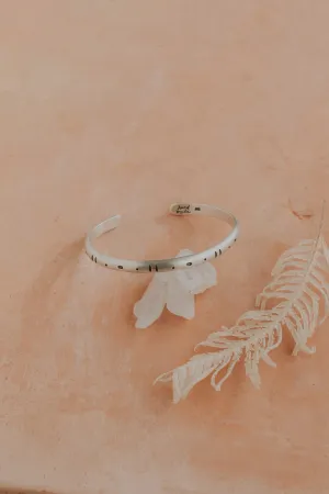 Extra Thick Silver Geo Stamped Cuff Bracelet