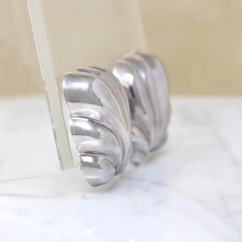 Exuberant Sterling Silver Leaf Earrings by Tiffany & Co.