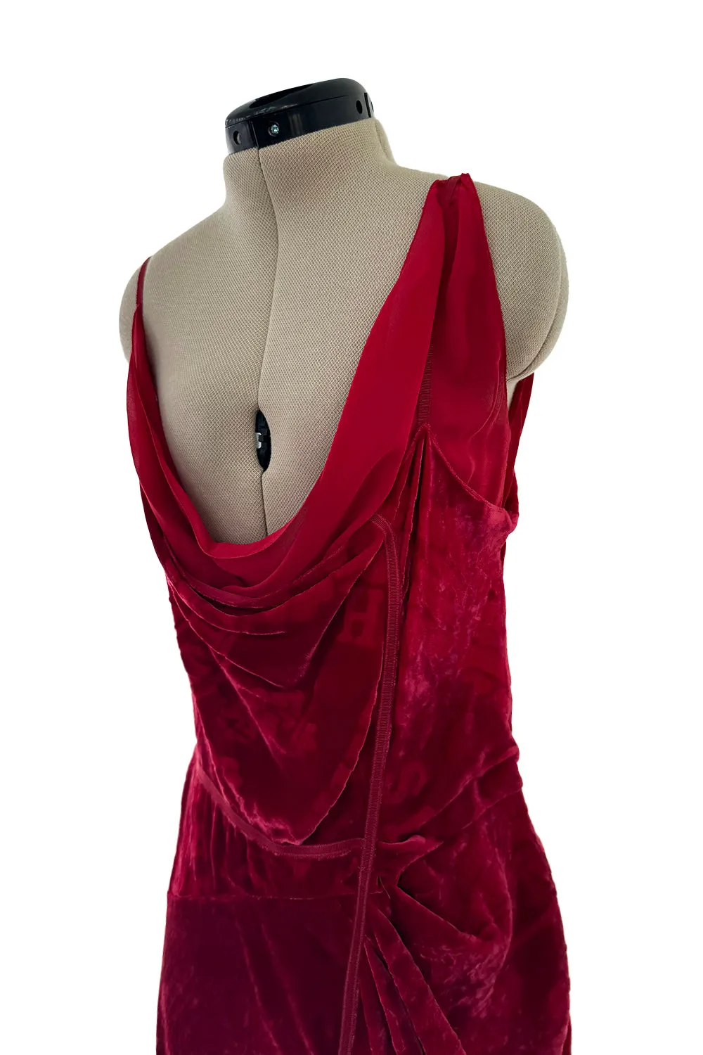 Fall 2006 Christian Dior by John Galliano Runway Look 41 Red Velvet Dress