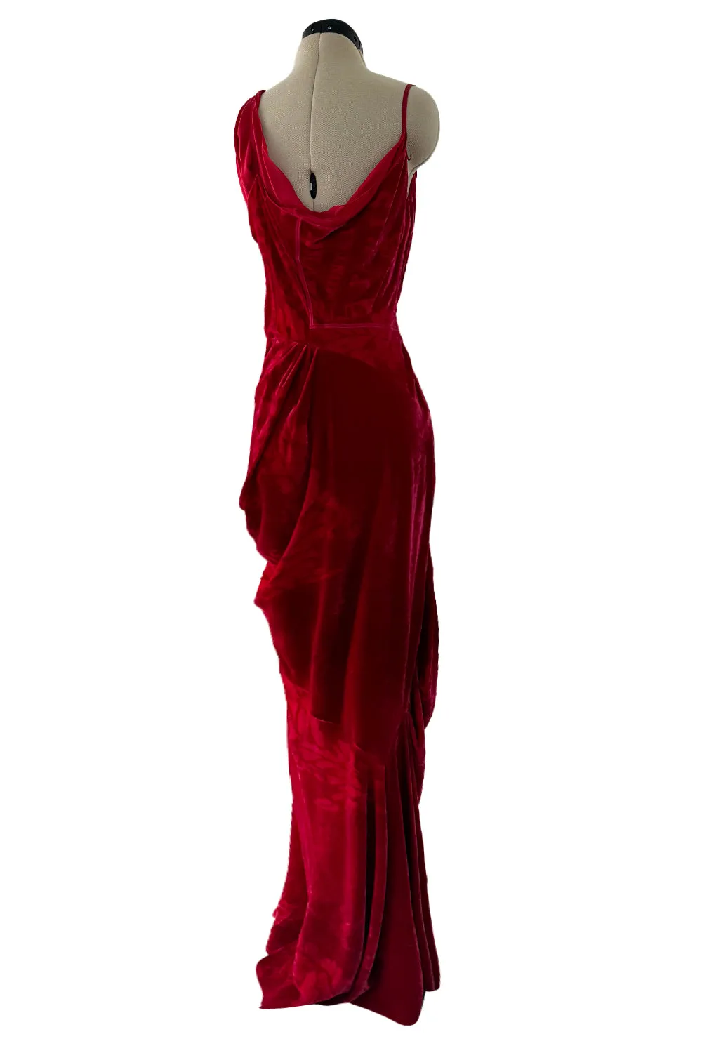 Fall 2006 Christian Dior by John Galliano Runway Look 41 Red Velvet Dress