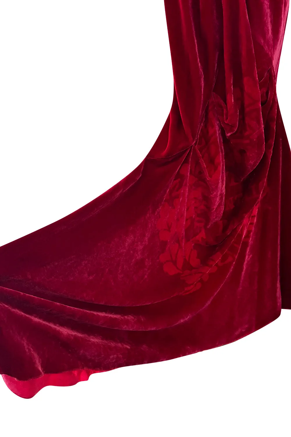 Fall 2006 Christian Dior by John Galliano Runway Look 41 Red Velvet Dress